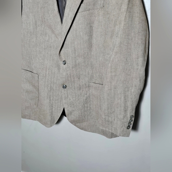 Men's Stafford Linen Blend Old Money Academia Blazer, 42R - Picture 3 of 5